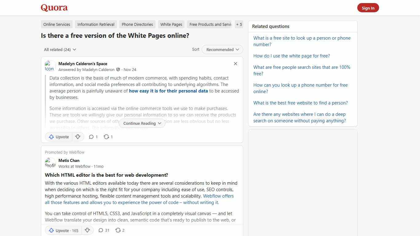 Is there a free version of the White Pages online? - Quora