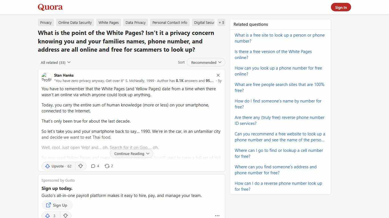 What is the point of the White Pages? Isn’t it a privacy concern knowing you and your families names, phone number, and address are all online and free for scammers to look up? - Quora